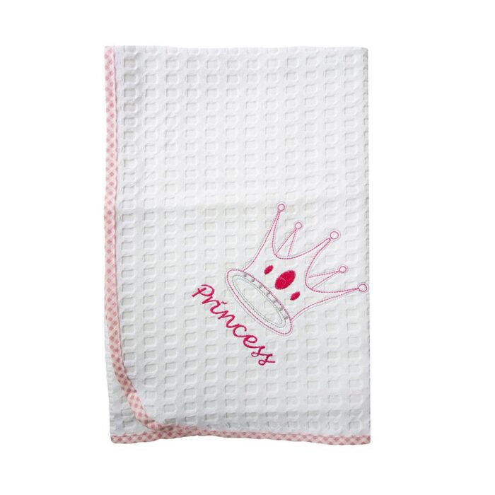 ΚΟΥΒΕΡΤΑ ΠΙΚΕ bebe PRINCESS 33 100Χ160 ΛΕΥΚΟ/ΡΟΖ Cotton 100% - Image 1