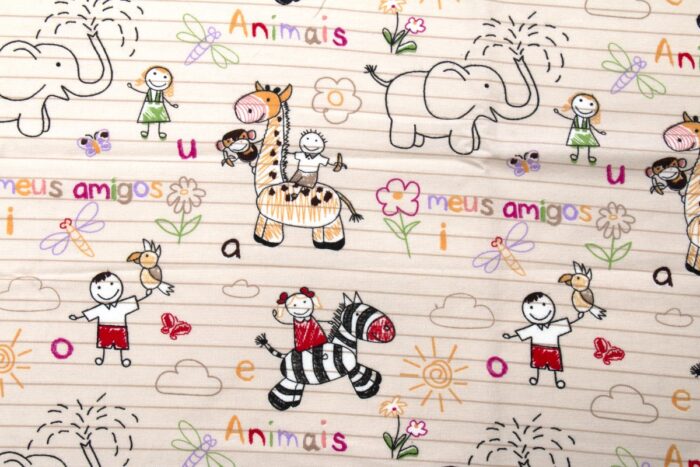 ΠΑΝΑ ΦΑΝΕΛΑ bebe Africa 145 80X80 Beige Flannel Cotton 100% - Image 1