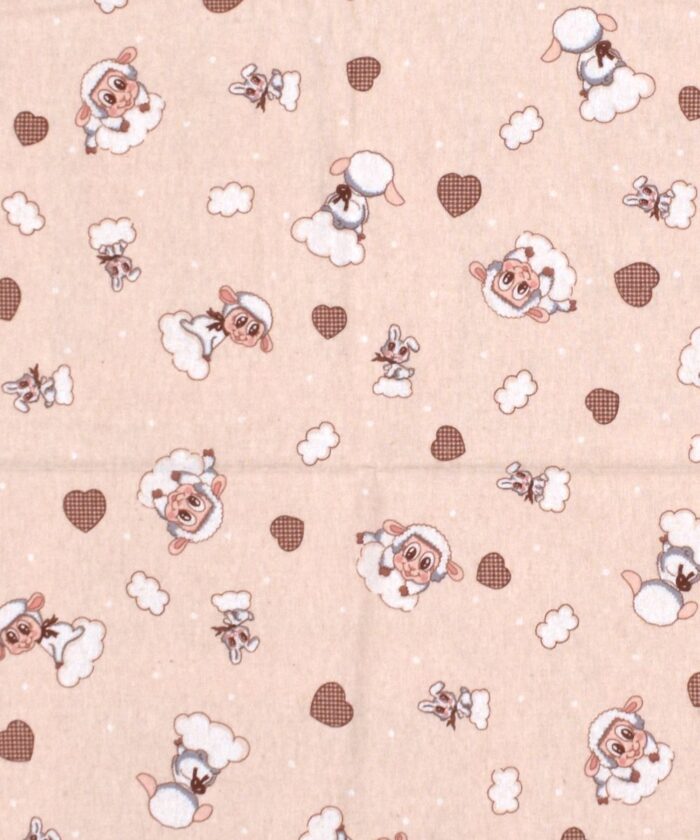 ΠΑΝΑ ΦΑΝΕΛΑ bebe Προβατάκι 07 80Χ80 Beige Flannel cotton 100% - Image 1