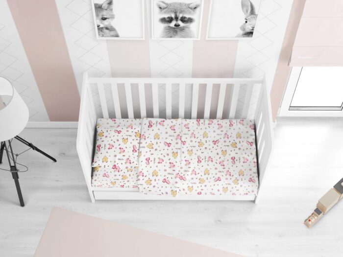 ΠΑΠΛΩΜΑ ΕΜΠΡΙΜΕ bebe Elephant 172 120X160 Pink Cotton 100% - Image 1