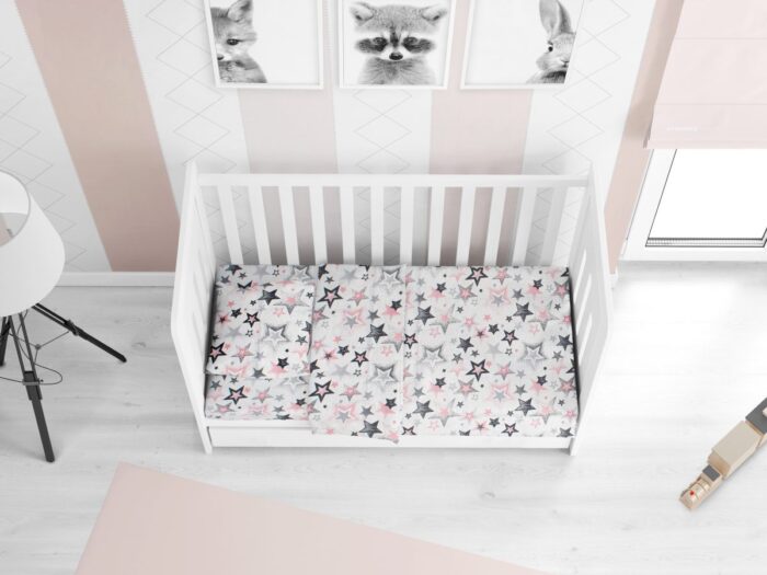 ΠΑΠΛΩΜΑ ΕΜΠΡΙΜΕ bebe Star 122 120X160 Grey-Pink Cotton 100% - Image 1