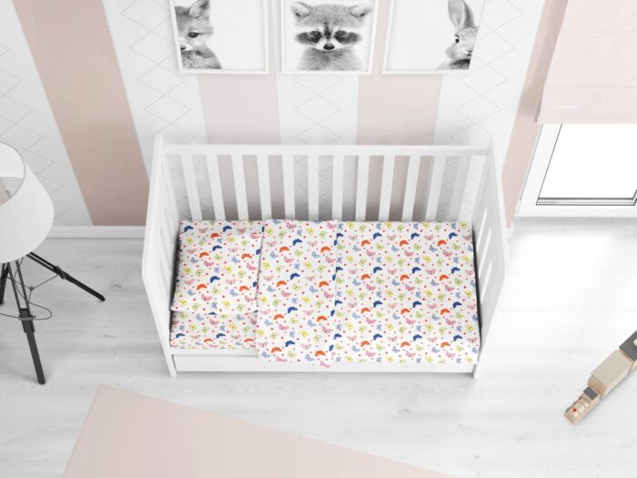ΣΕΝΤΟΝΙΑ ΕΜΠΡΙΜΕ ΣΕΤ 3 τεμ bebe Butterfly 49 120X160 Rotary Print Cotton 100% - Image 1