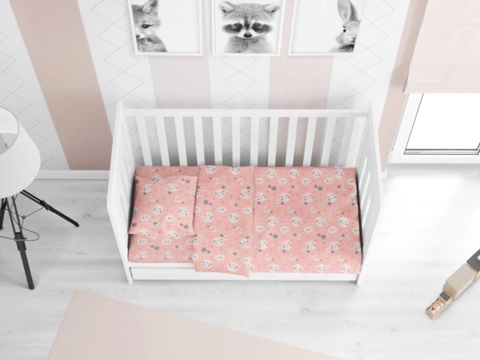 ΣΕΝΤΟΝΙΑ ΕΜΠΡΙΜΕ ΣΕΤ 3 τεμ bebe Smile 82 120X160 Coral Cotton 100% - Image 1