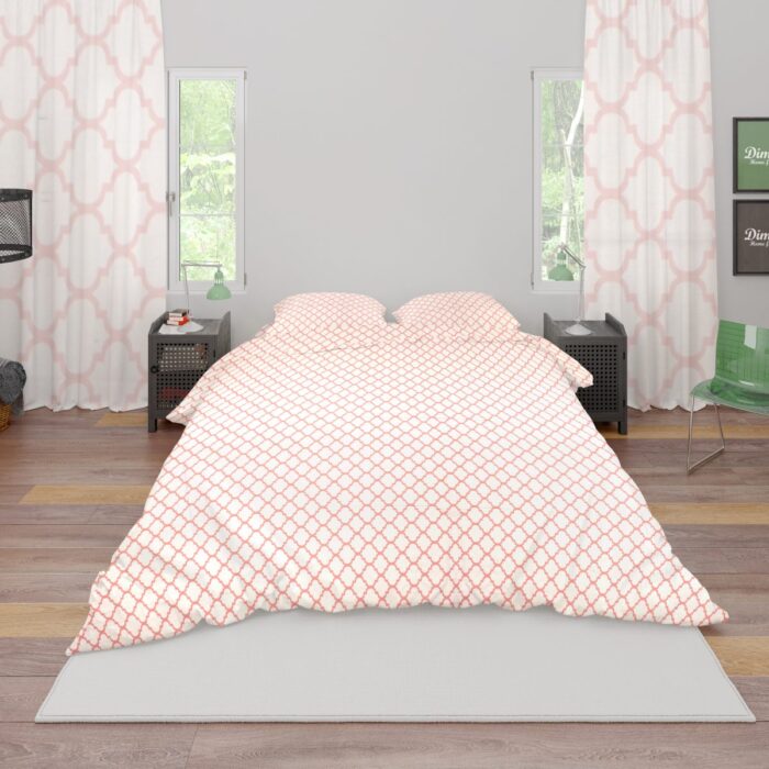 ΣΕΝΤΟΝΙΑ ΕΜΠΡΙΜΕ ΣΕΤ 4 τεμ Windows 161 220X240 White-Coral Cotton 100% - Image 1