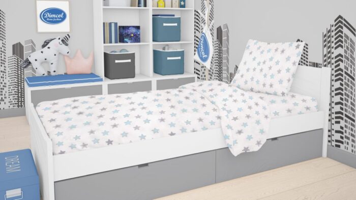 ΣΕΝΤΟΝΙΑ ΕΜΠΡΙΜΕ ΣΕΤ 2 τεμ kids Star 104 160X240 Sky blue Cotton 100% - Image 1