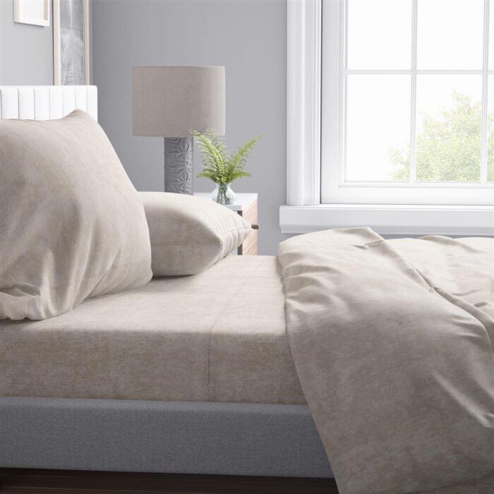 ΣΕΝΤΟΝΙΑ ΣΕΤ 4 τεμ Shadow 11 220X240 Beige Cott/Pol 70/30 - Image 1