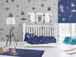 ΚΑΤΩΣΕΝΤΟΝΟ ΜΕ ΛΑΣΤΙΧΟ bebe Space 189 0,70X1,40X0,15 Blue Cotton 100%