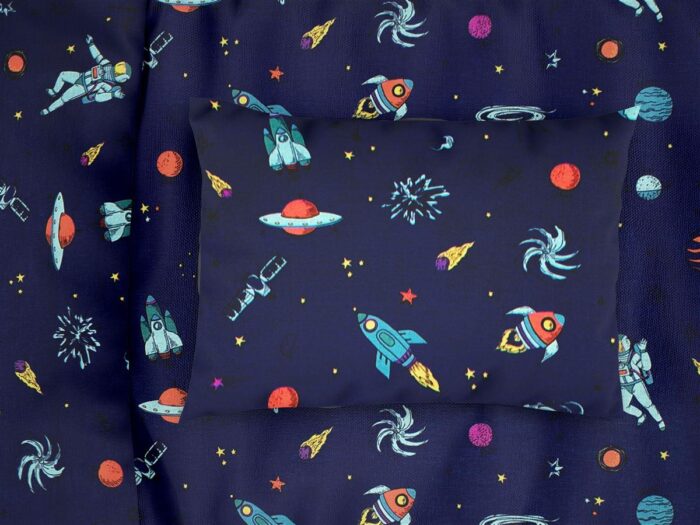 ΜΑΞΙΛΑΡΟΘΗΚΗ ΕΜΠΡΙΜΕ kids Space 189 50X70 Blue Cotton 100% - Image 1