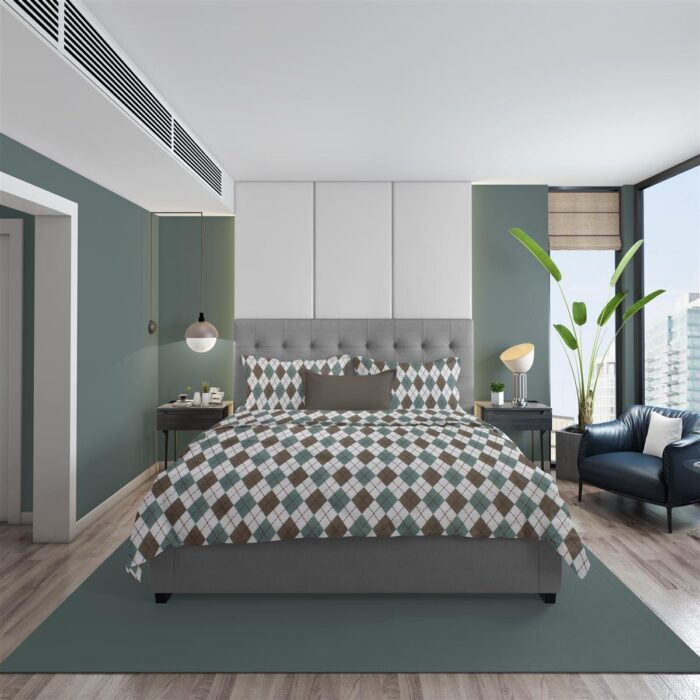 ΠΑΠΛΩΜΑΤΟΘΗΚΗ ΕΜΠΡΙΜΕ Diamond 329 160X240 Petrol 100% Cotton Flannel - Image 1