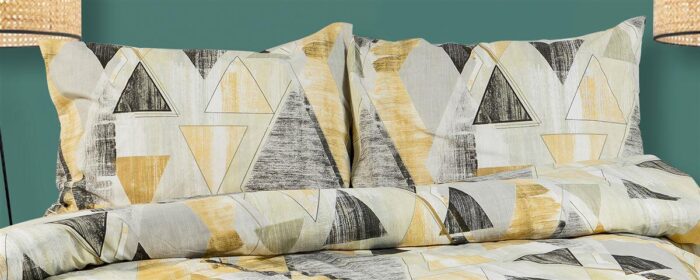 ΜΑΞΙΛΑΡΟΘΗΚΗ ΕΜΠΡΙΜΕ Geometrical 333 50X70 Beige 100% Cotton Flannel - Image 1
